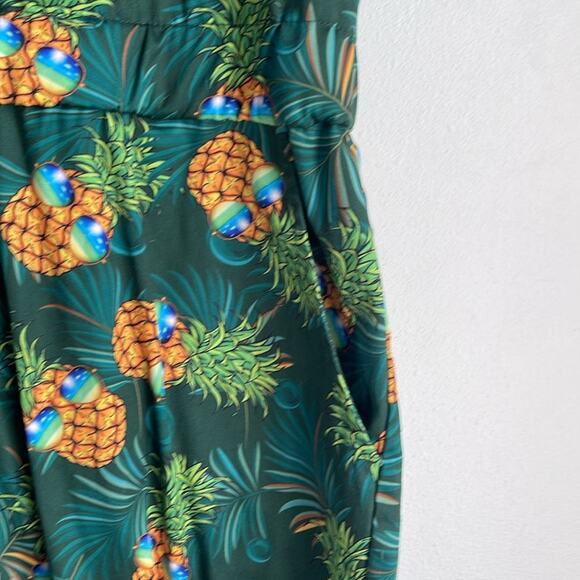 Pineapple sunglasses one piece short sleeve short full zip festival Pride romper - Picture 5 of 8